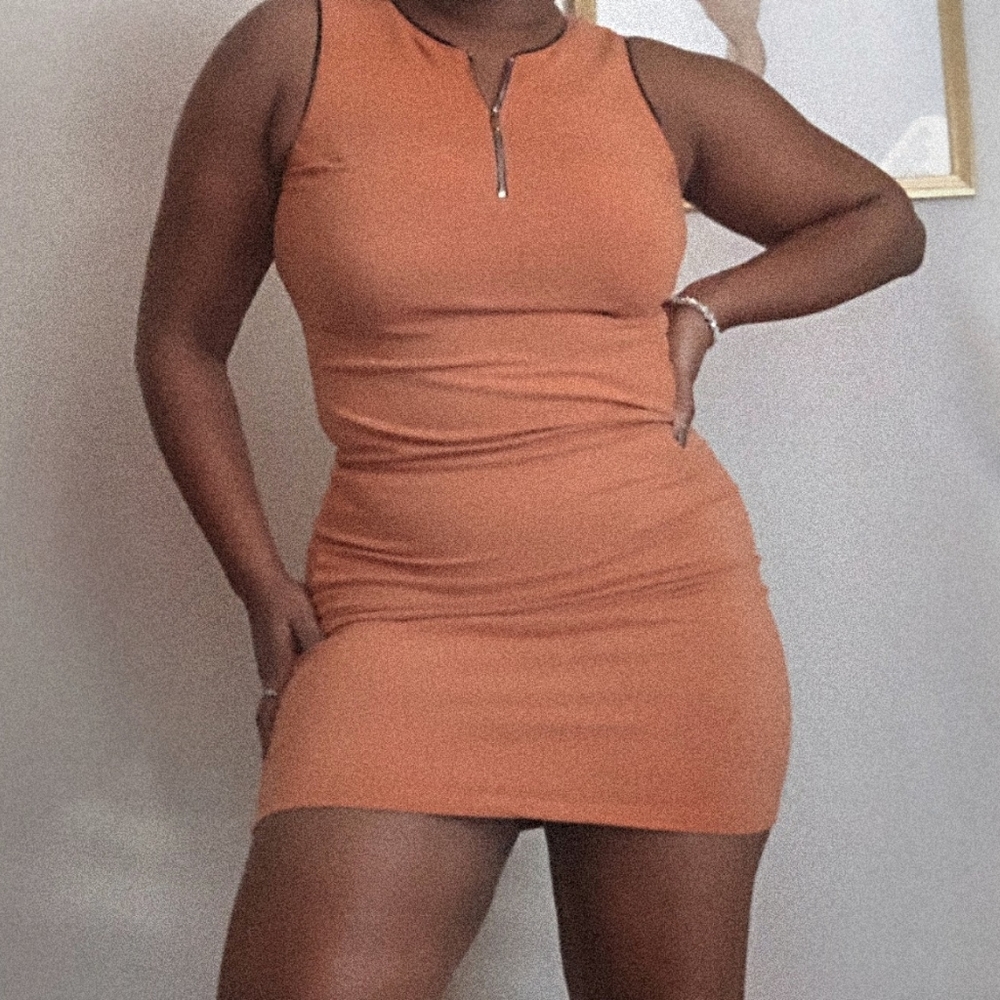 Orange Bodycon Dress